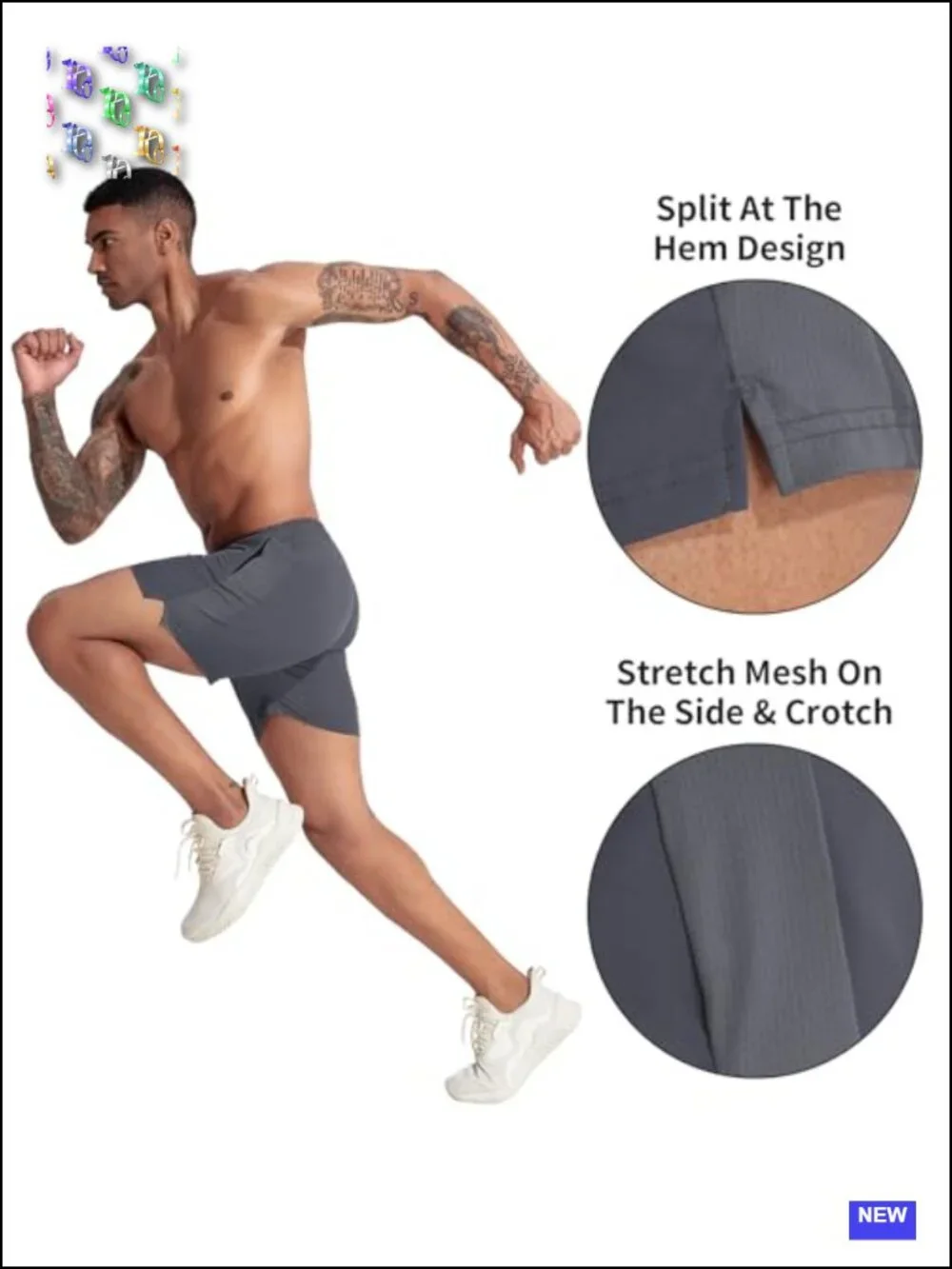 2 Pack Men's Athletic Shorts Quick Dry Running Workout with Pockets